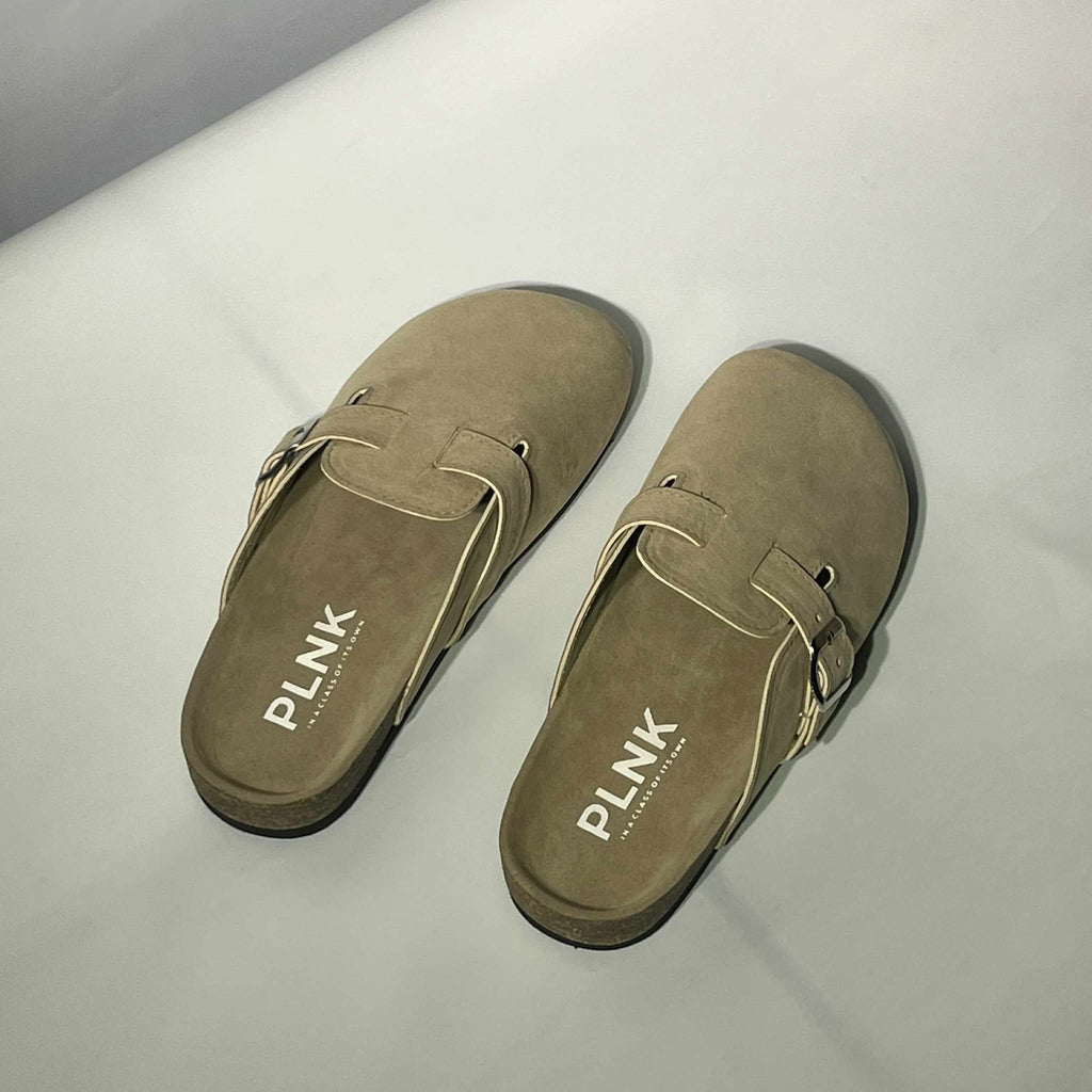 PLNK Clogs – Cream Suede