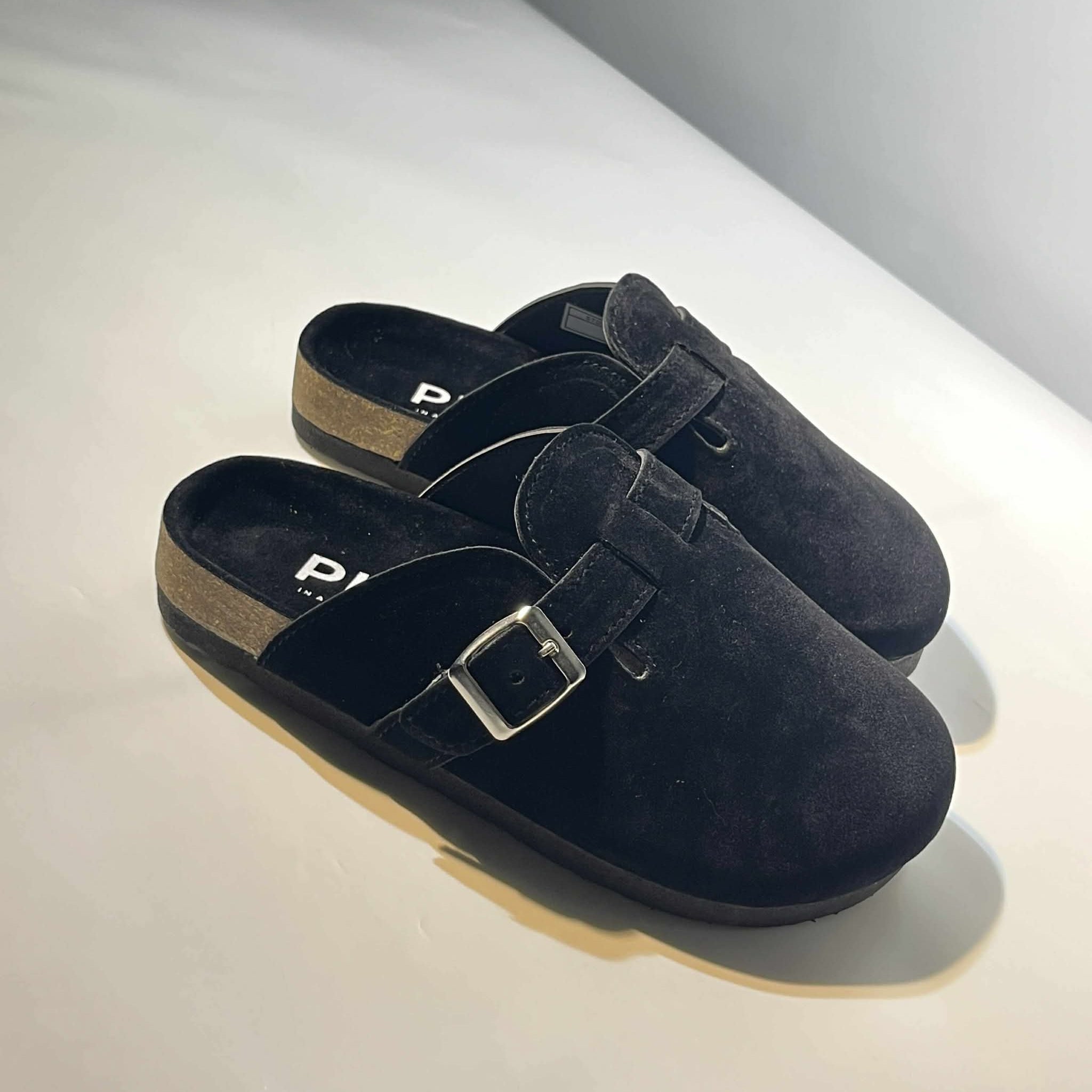 PLNK Clogs – Jet Black Suede