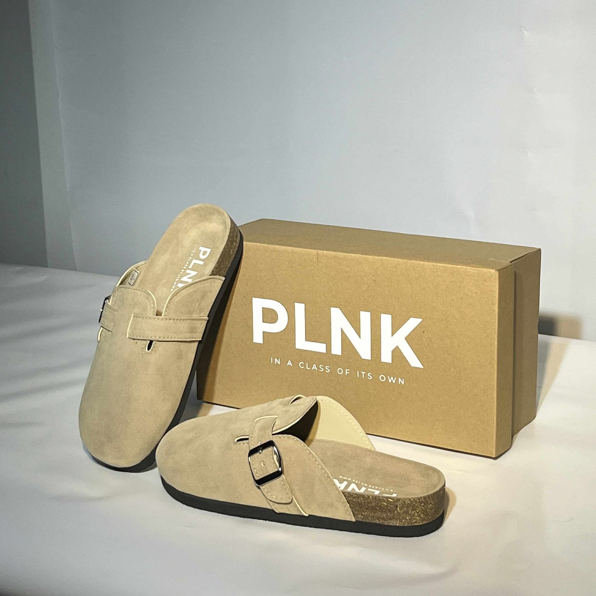PLNK Clogs – Cream Suede