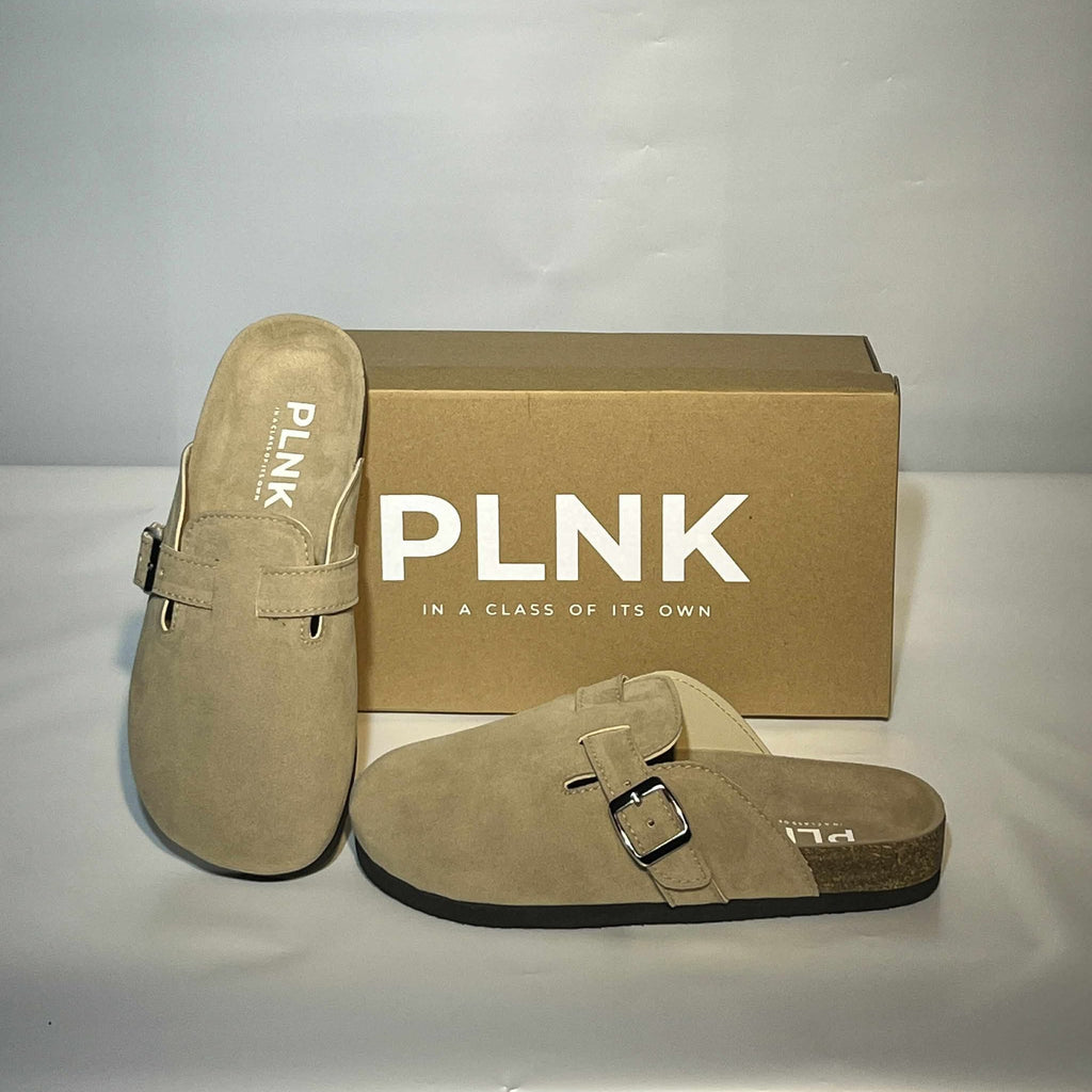 PLNK Clogs – Cream Suede