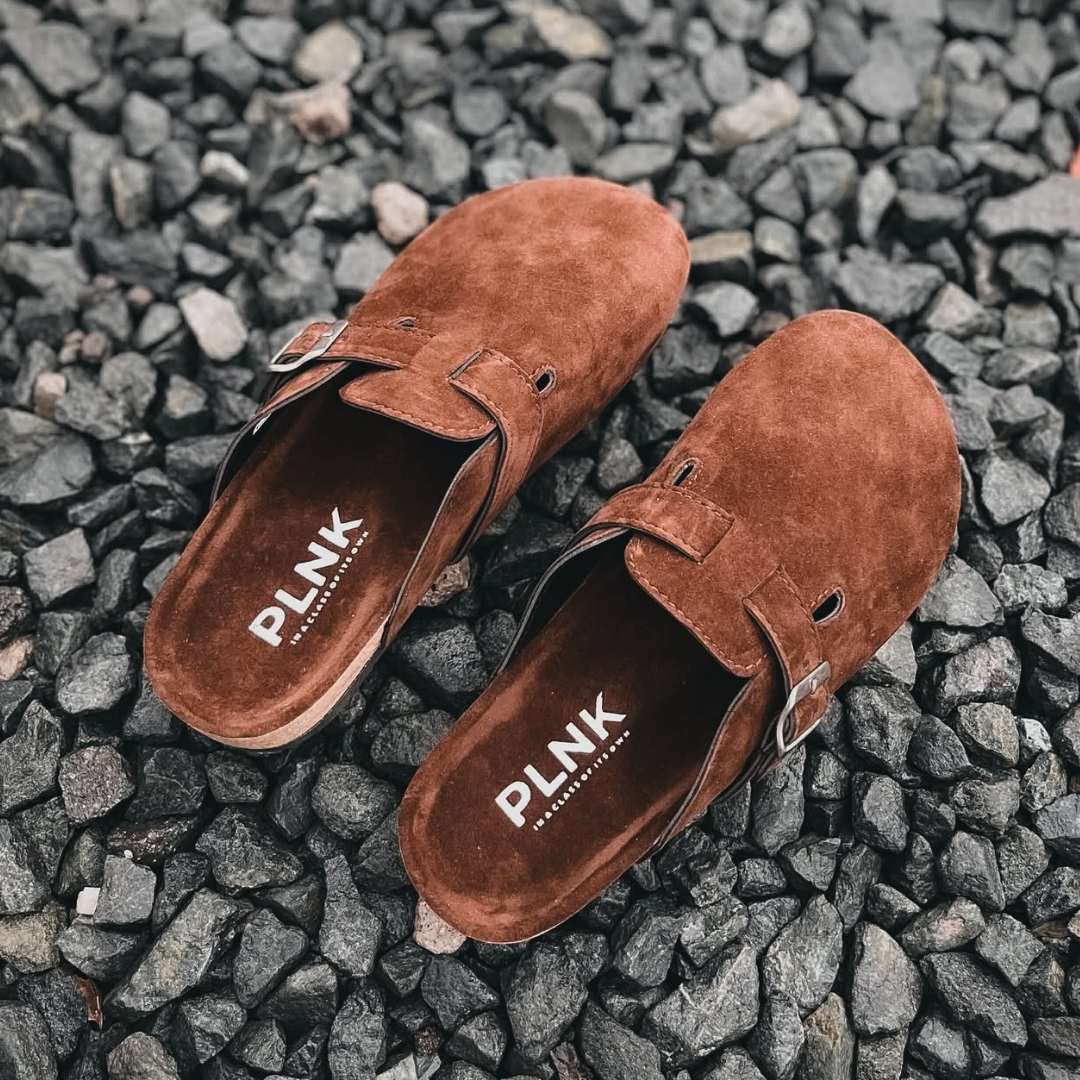 PLNK Clogs – Chocolate Brown Suede