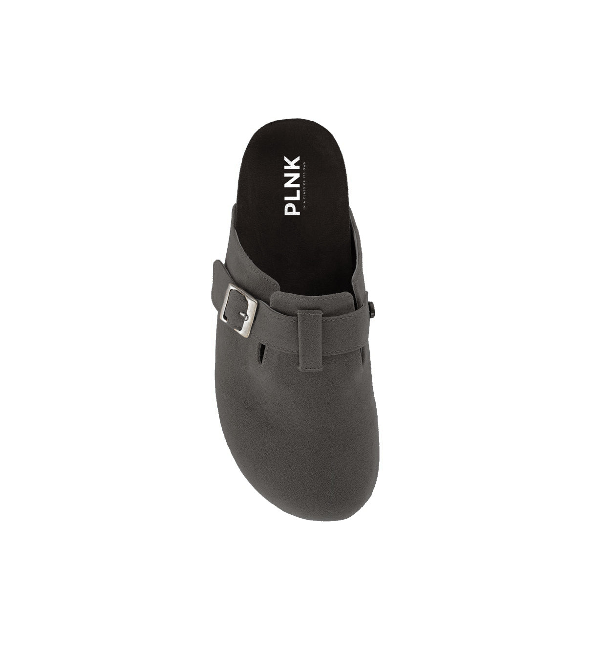 PLNK Clogs – Gunmetal Gray Suede